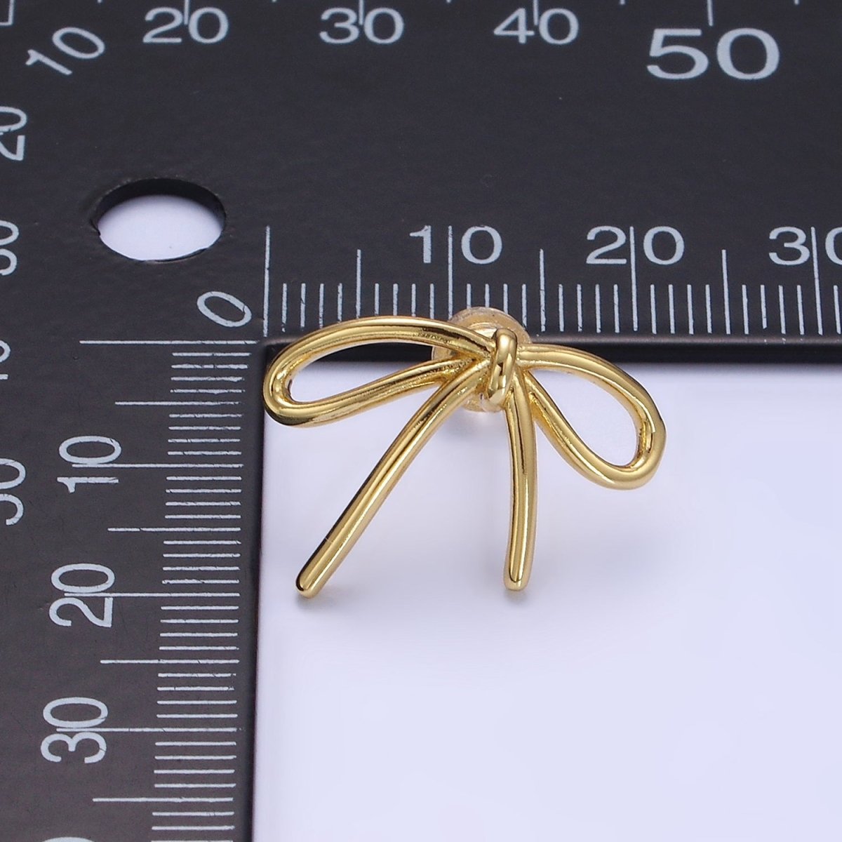 14K Gold Filled Minimalist Tied Ribbon Bow Stud Earrings in Gold &amp; Silver | Q281 Q282