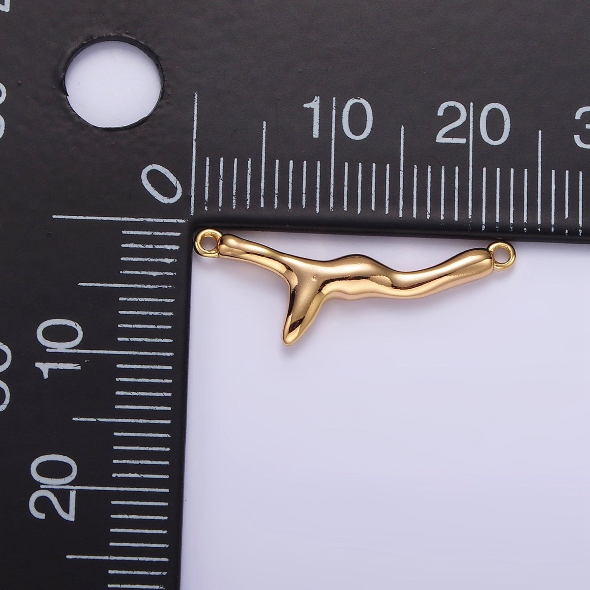 14K Gold Filled Molten Drip 23mm Minimalist Connector | G113