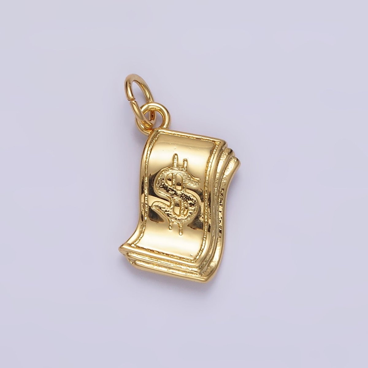 14K Gold Filled Money Dollar Bill Engraved Add-On Charm in Gold &amp; Silver | N1502 N1503