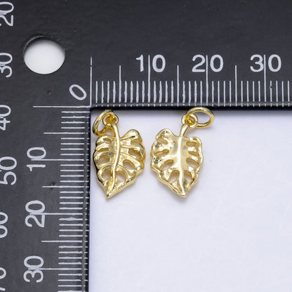 14K Gold Filled Monstera Palm Leaf Charm | X793