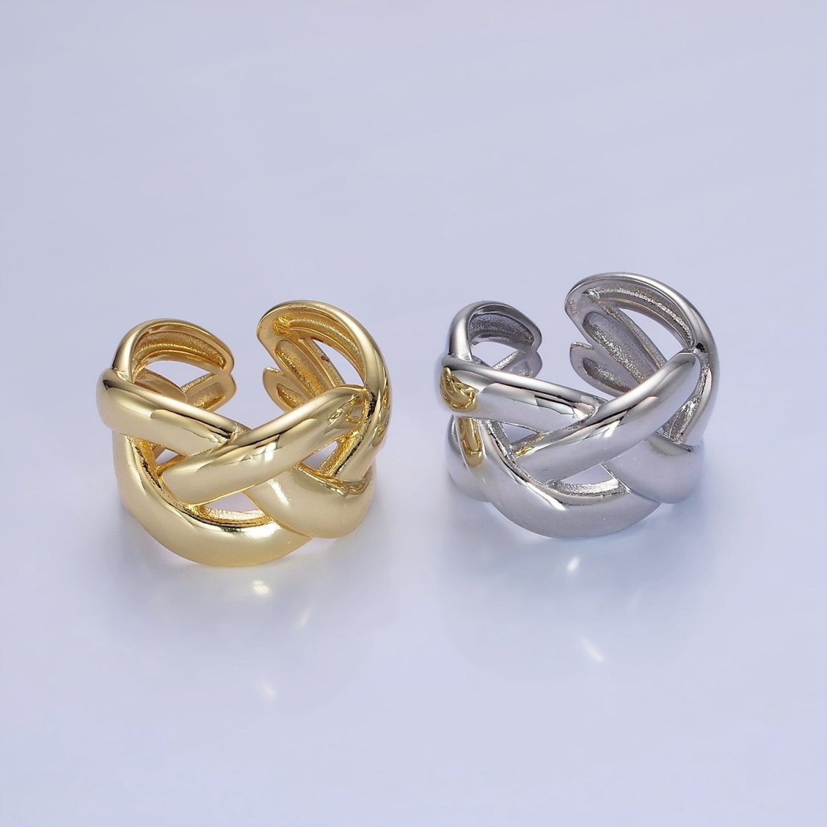 14K Gold Filled Multiple Band Fold Ring in Gold &amp; Silver | O1349 O1350