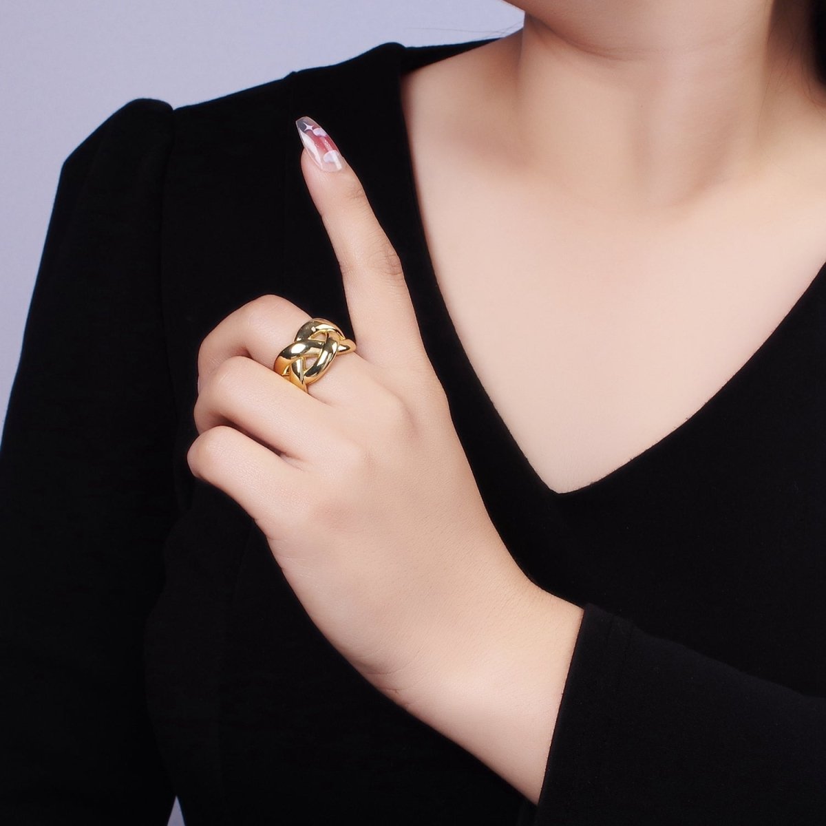 14K Gold Filled Multiple Band Fold Ring in Gold &amp; Silver | O1349 O1350