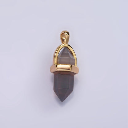 14K Gold Filled Natural Gemstone Pointed Wand Pendant | N2007 - N2016