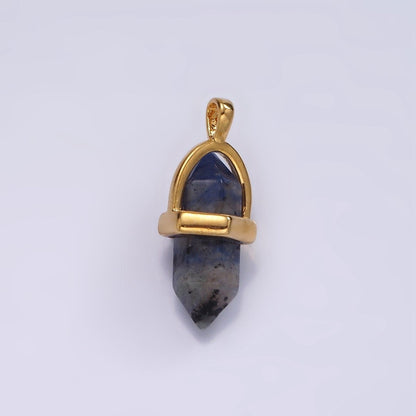 14K Gold Filled Natural Gemstone Pointed Wand Pendant | N2007 - N2016