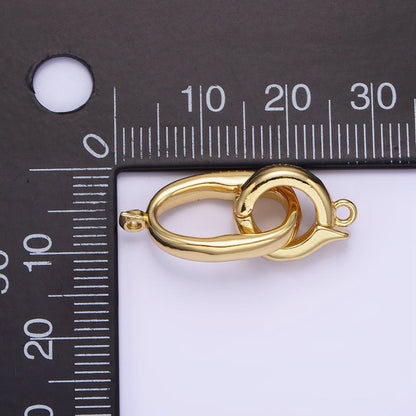 14K Gold Filled Oblong Snap Latch Bail Findings Set in Gold &amp; Silver | L575