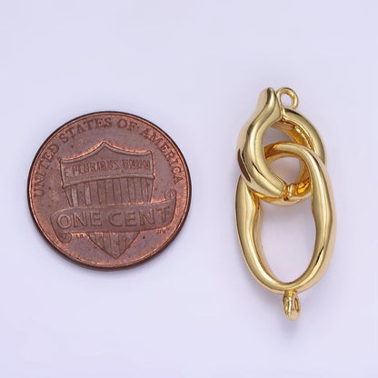 14K Gold Filled Oblong Snap Latch Bail Findings Set in Gold &amp; Silver | L575