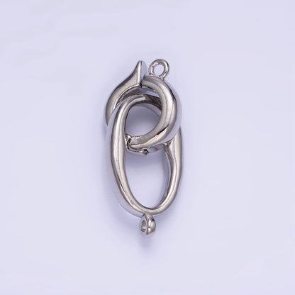 14K Gold Filled Oblong Snap Latch Bail Findings Set in Gold &amp; Silver | L575