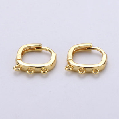 14k Gold Filled one touch w/ 3 open link Lever back earring making Nickel free Lead Free for Earring Charm Making Findings K-359