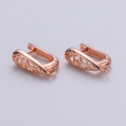 14k Gold Filled one touch w/ open link Lever back earring making, 12x19 mm, Nickel free Lead Free for Earring Charm Making Findings K-699 - K-701