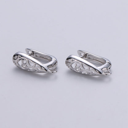 14k Gold Filled one touch w/ open link Lever back earring making, 12x19 mm, Nickel free Lead Free for Earring Charm Making Findings K-699 - K-701