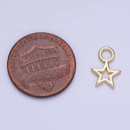 14K Gold Filled Open Celestial Star Mini Charm | AG754
