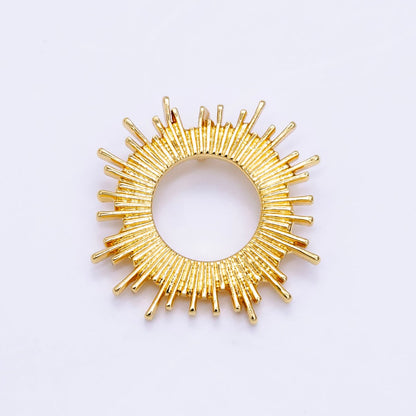 14K Gold Filled Open Celestial Sunburst Back Loop Pendant in Gold &amp; Silver | AG812