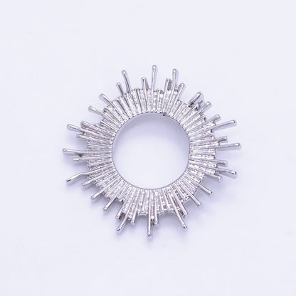 14K Gold Filled Open Celestial Sunburst Back Loop Pendant in Gold &amp; Silver | AG812