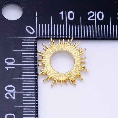 14K Gold Filled Open Celestial Sunburst Back Loop Pendant in Gold &amp; Silver | AG812