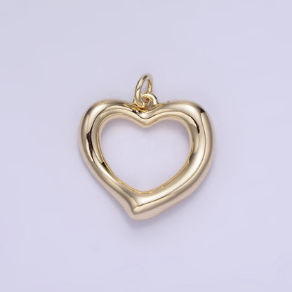 14K Gold Filled Open Heart Molten Band Minimalist Charm | AG726