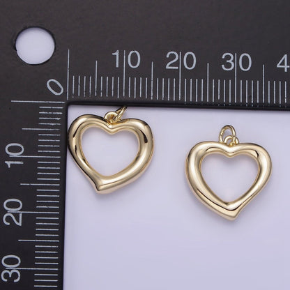 14K Gold Filled Open Heart Molten Band Minimalist Charm | AG726