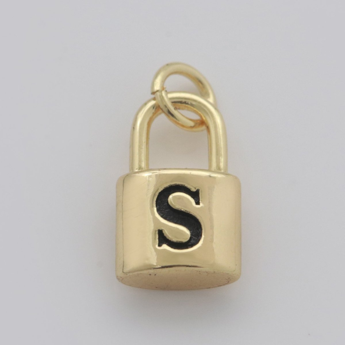 14K Gold Filled Padlock Letter Initial Lock Personalized Charm Pendant | A-822-A-834
