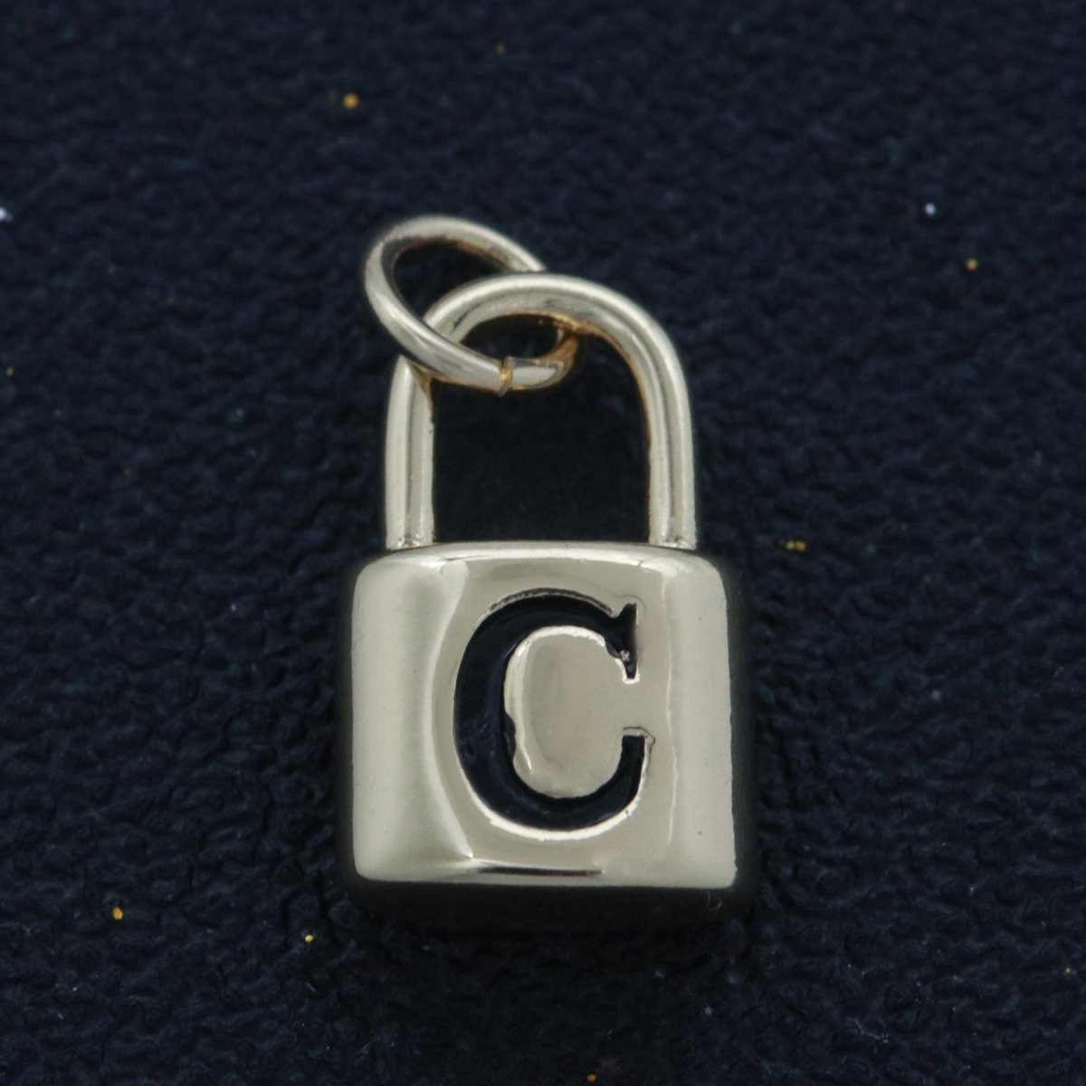 14K Gold Filled Padlock Letter Initial Lock Personalized Charm Pendant | A-822-A-834