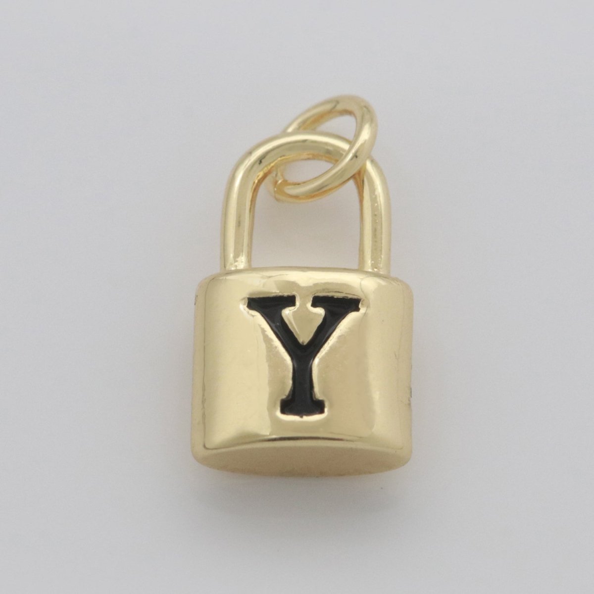 14K Gold Filled Padlock Letter Initial Lock Personalized Charm Pendant | A-822-A-834