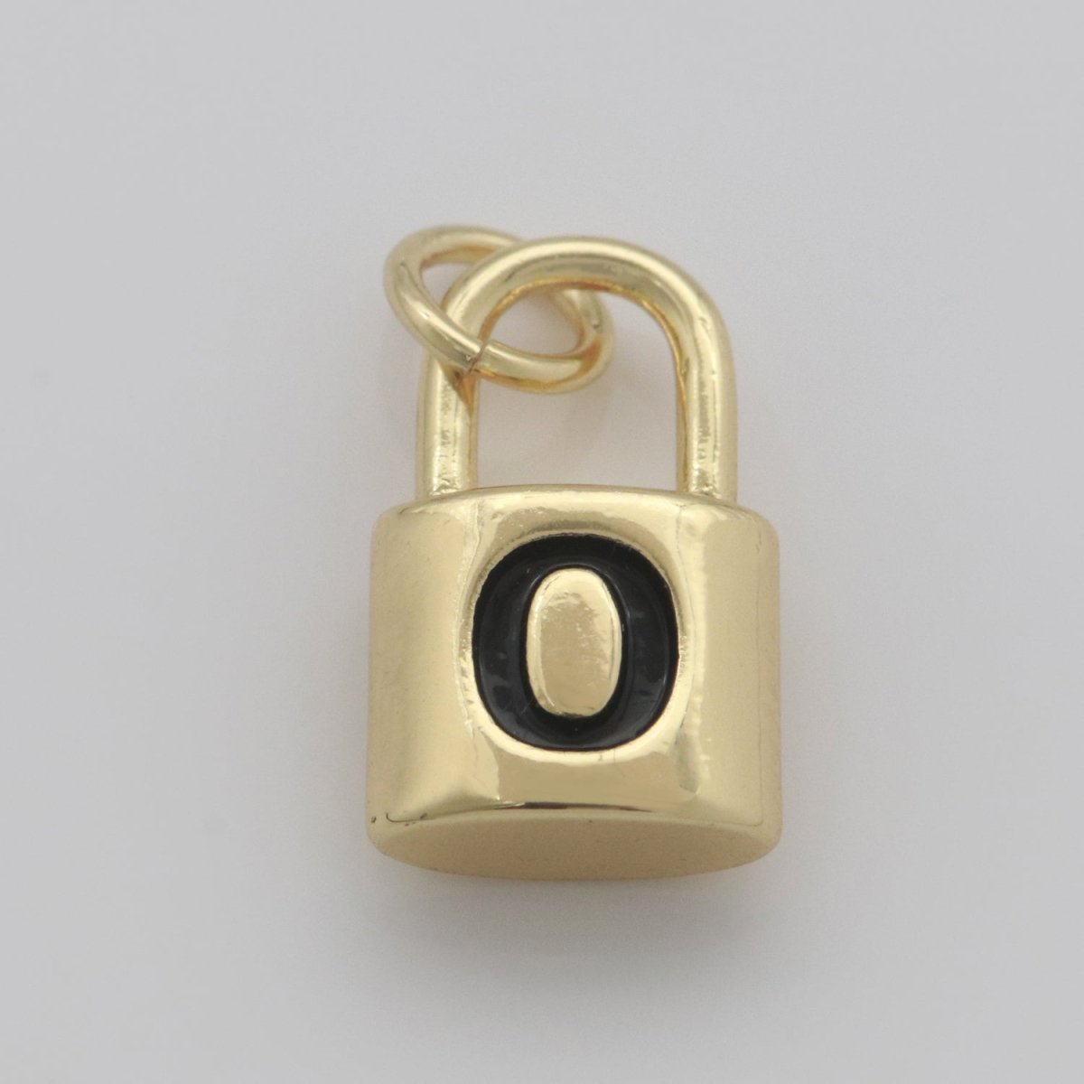 14K Gold Filled Padlock Letter Initial Lock Personalized Charm Pendant | A-822-A-834