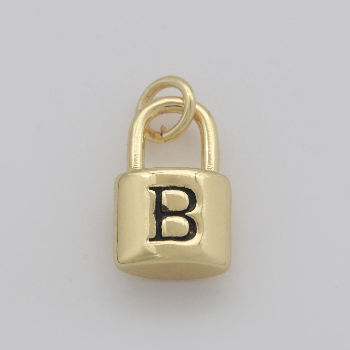 14K Gold Filled Padlock Letter Initial Lock Personalized Charm Pendant | A-822-A-834
