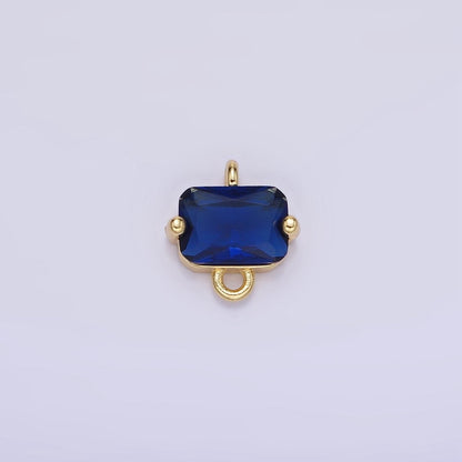 14K Gold Filled Pink, Purple, Blue, Clear Multifaceted CZ Baguette Connector | G345 - G346