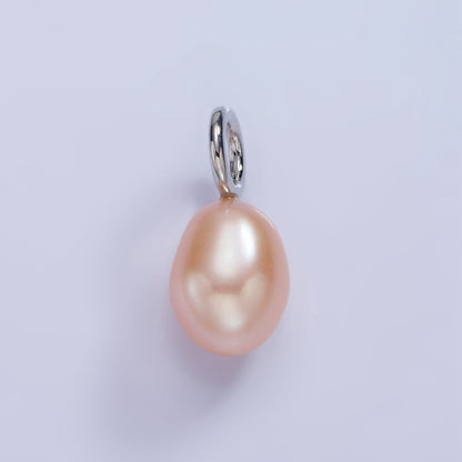 14K Gold Filled Pink, White, Purple Oval Freshwater Pearl Drop Pendant | P1675 - P1677