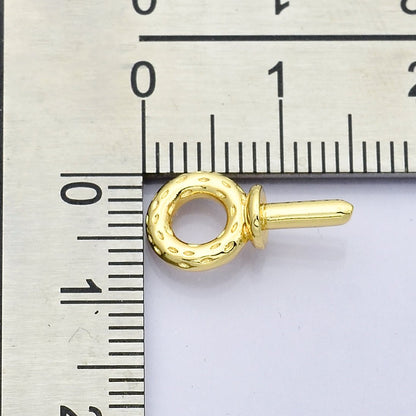14k gold filled plain peg bail hold for half drill pearl and bead bail charm jewelry findings supplies
