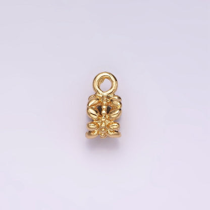 14K Gold Filled Puffed Leaf Beaded Open Round Bail Jewelry Finding Supply | Z649