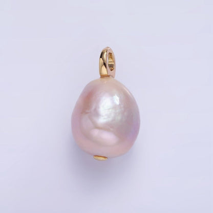 14K Gold Filled Purple Freshwater Pearl Oval Drop Pendant | P1686