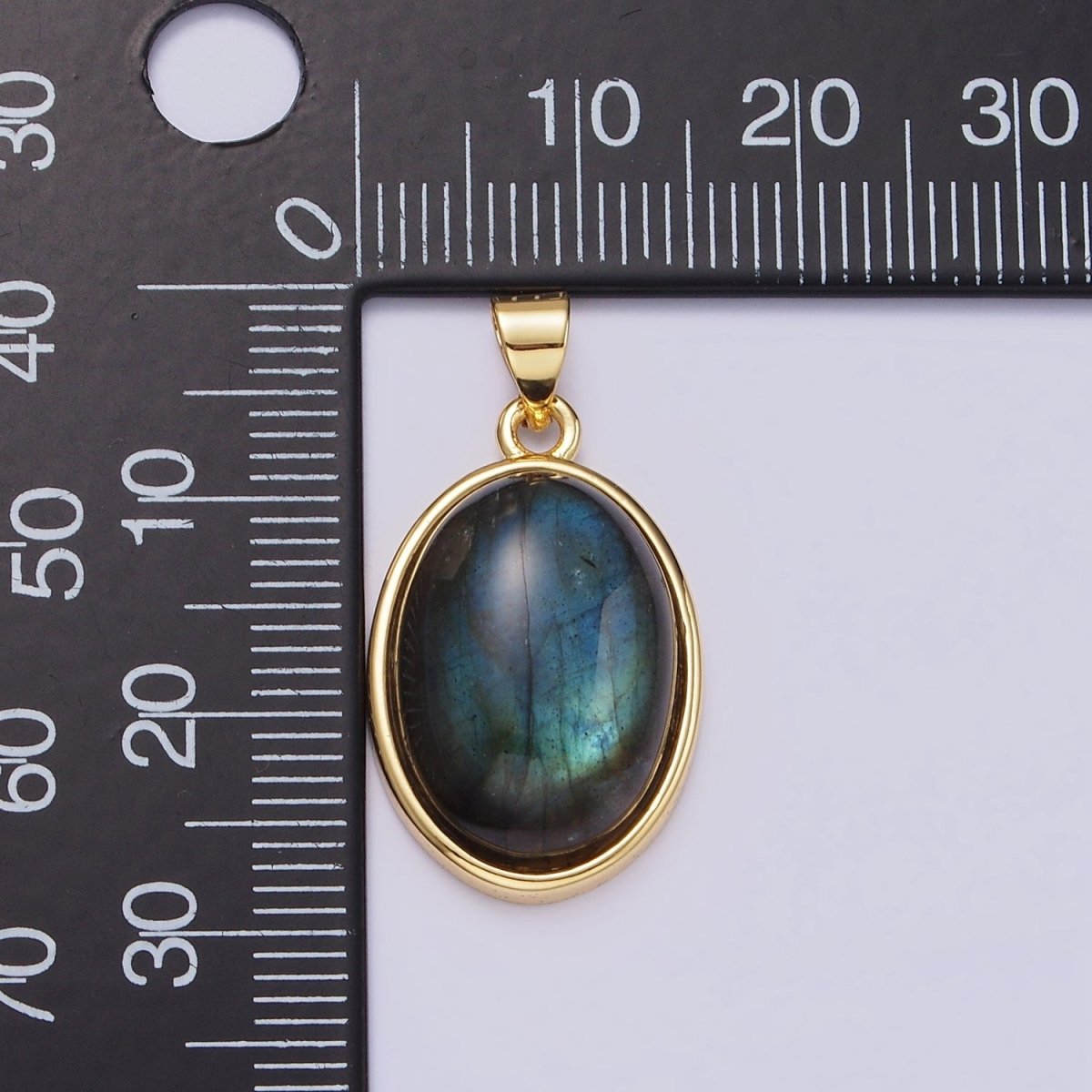 14K Gold Filled Red Carnelian, Labradorite, Amethyst Cabochon Oval Minimalist Pendant | AA-683 AA-684
