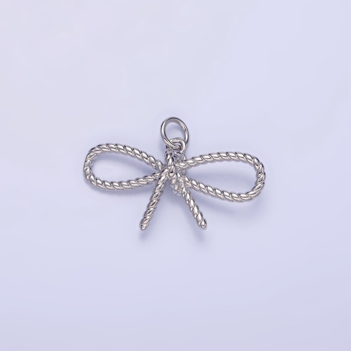 14K Gold Filled Rope Ribbon Bow Charm in Gold &amp; Silver | C481