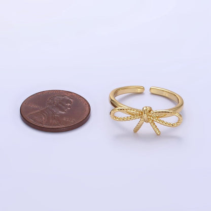 14K Gold Filled Rope Ribbon Ring in Gold &amp; Silver | O980 O981