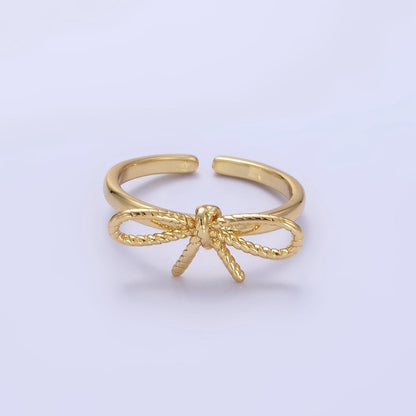 14K Gold Filled Rope Ribbon Ring in Gold &amp; Silver | O980 O981