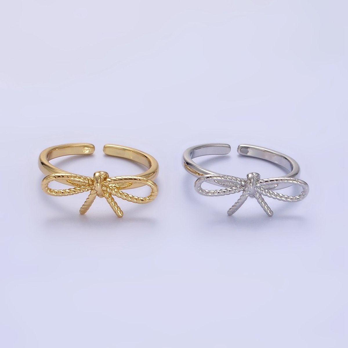 14K Gold Filled Rope Ribbon Ring in Gold &amp; Silver | O980 O981