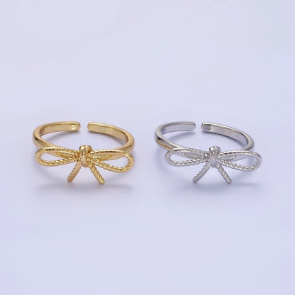 14K Gold Filled Rope Ribbon Ring in Gold &amp; Silver | O980 O981