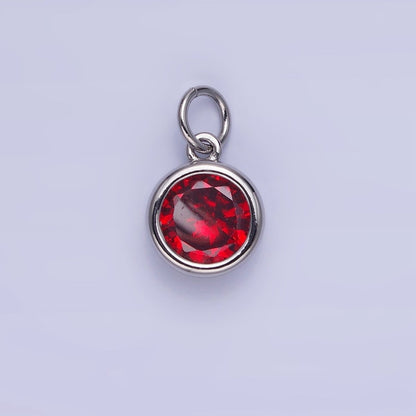 14K Gold Filled Round Birthstone CZ Bezel Add-On Charm | AG780 - AG787
