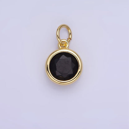 14K Gold Filled Round Birthstone CZ Bezel Add-On Charm | AG780 - AG787