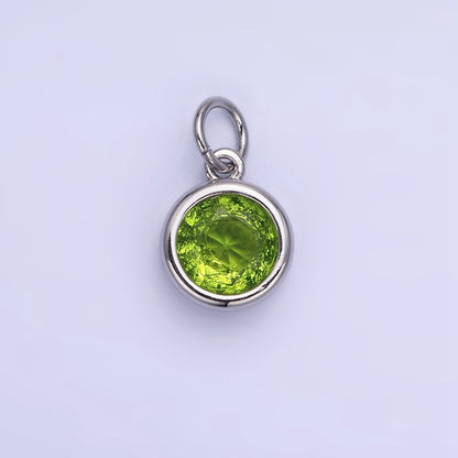 14K Gold Filled Round Birthstone CZ Bezel Add-On Charm | AG780 - AG787