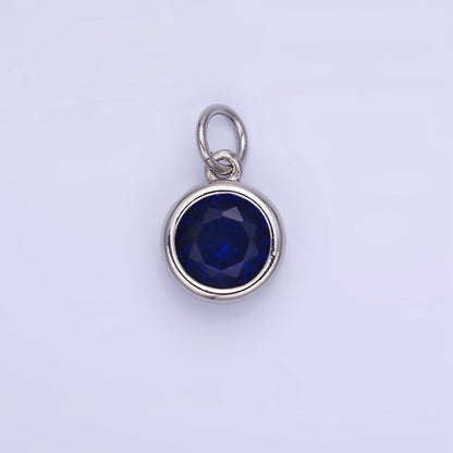 14K Gold Filled Round Birthstone CZ Bezel Add-On Charm | AG780 - AG787