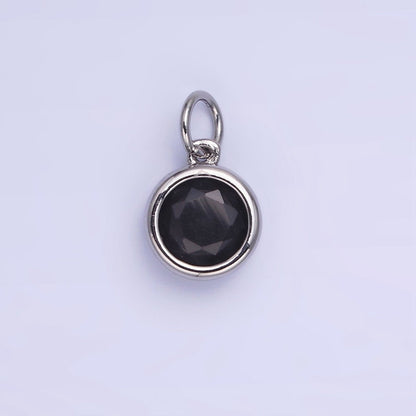 14K Gold Filled Round Birthstone CZ Bezel Add-On Charm | AG780 - AG787