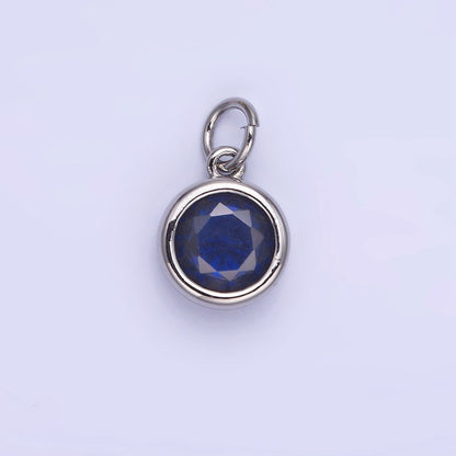 14K Gold Filled Round Birthstone CZ Bezel Add-On Charm | AG780 - AG787