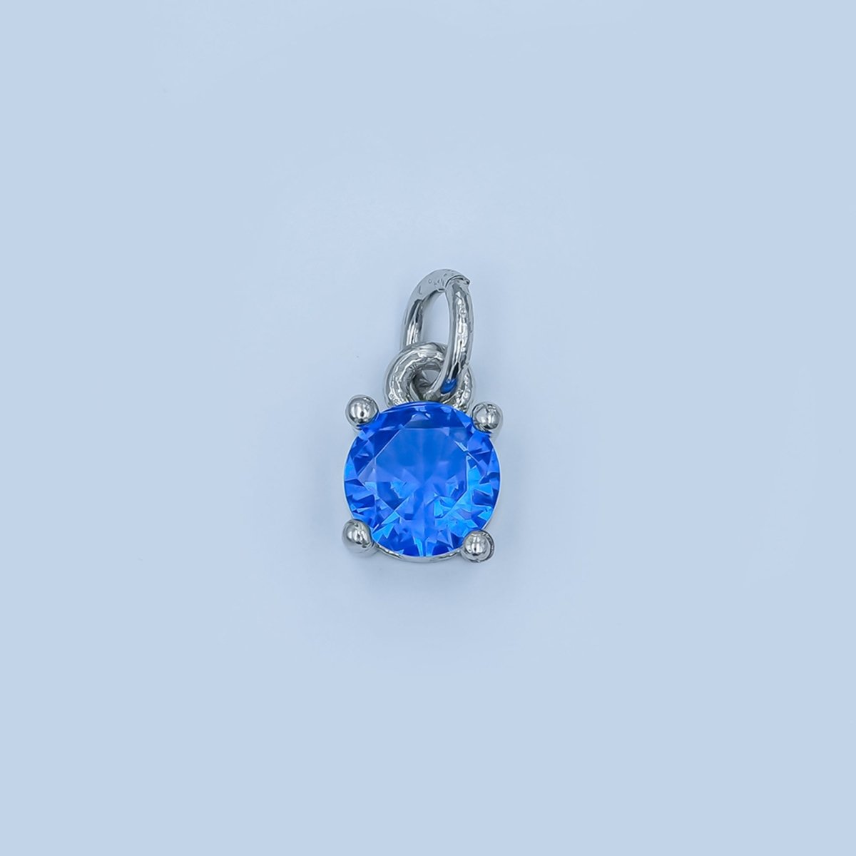 14K Gold Filled Round Birthstone CZ Solitaire Charm in Gold &amp; Silver | W509 - W520