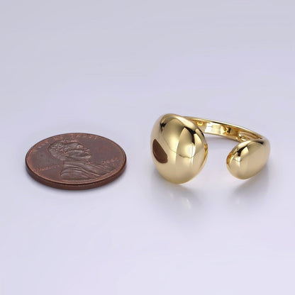 14K Gold Filled Rounded Flat Bar Minimalist Wrap Claw Ring | O579
