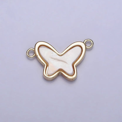 14K Gold Filled Shell Pearl Butterfly Mariposa Animal Connector | Y-875