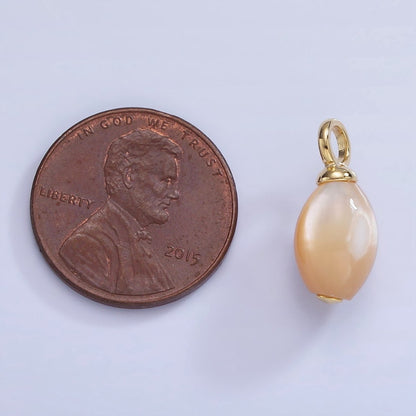 14K Gold Filled Shell Pearl Teardrop Pendant | P1753