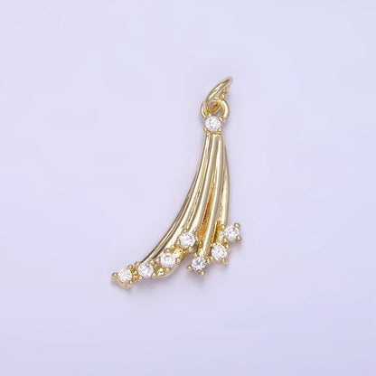 14K Gold Filled Shooting Stars Charm with Clear CZ | AG-675