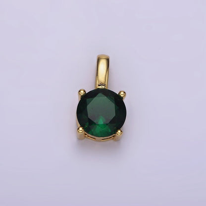 14K Gold Filled Solitaire Birthstone CZ Personalized Pendant | AH063 - AH074