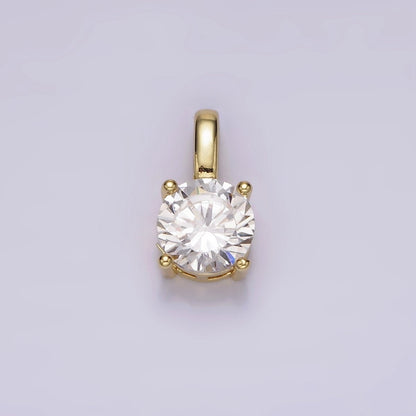 14K Gold Filled Solitaire Birthstone CZ Personalized Pendant | AH063 - AH074