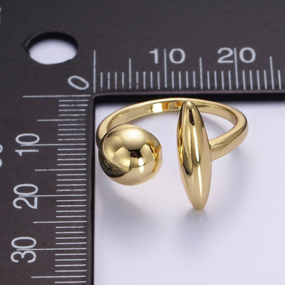 14K Gold Filled Sphere Round Dome Minimalist Wrap Ring | O351